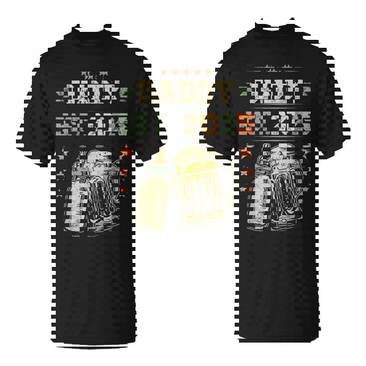 Daddy Est 2025 年のパパ 初めての父の日 新しい父親 若い父親 Tシャツ