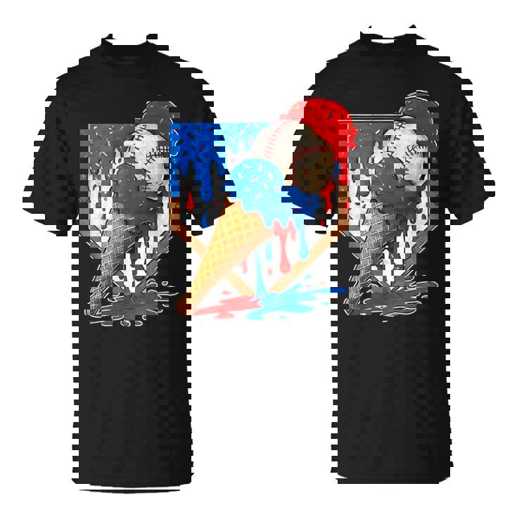 Distressed Baseball Boys Ice Cream Drip Baseball Boys Youth T-Shirt