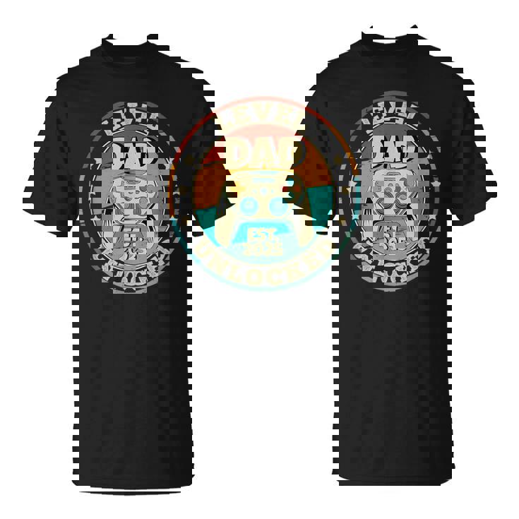 Divertente Nuovo Livello Papàbloccato 2025 Gamer Daddyoon To Be Dad Maglietta