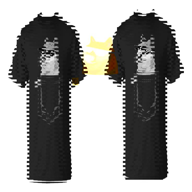 Doge コインロゴシャツ フェイクポケットシャツ Dogecoin To The Moon Tシャツ