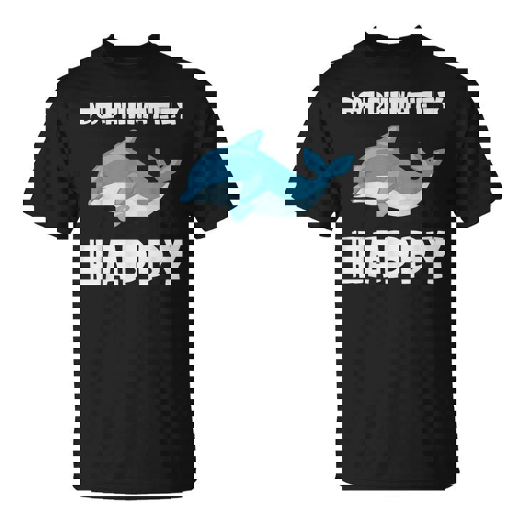 Dolphinately Happy ドルフィンズ イルカ 哺乳類 海 Dolphin ドルフィン Tシャツ