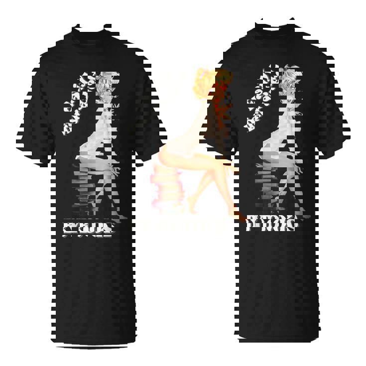 Easily-Distracted By Books ピンナップガール セクシーアニメ レトロアート Tシャツ