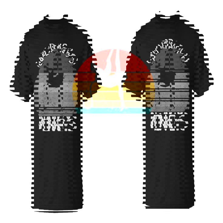 Easy Distracted By Monkeys シャツ ビンテージモンキー Tシャツ