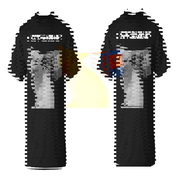 I Eat Cement Cursed Cat Weirdpecific Meme Tシャツ