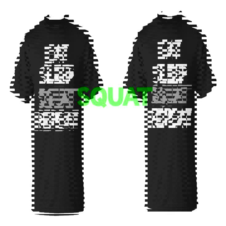 Eatleepquat Repeat モチベーショントレーニング Tシャツ