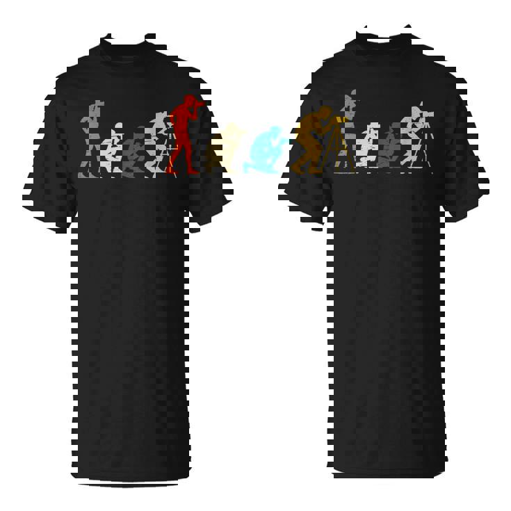 Evolution フォトグラファー カメラ 進歩 歴史 レトロ レンズ Tシャツ