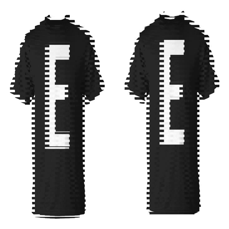 E字アルファベット モノグラム イニシャル Tシャツ