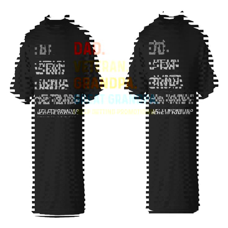 Fathers Day Dad Veteran Grandpa Great Grandpa T-Shirt