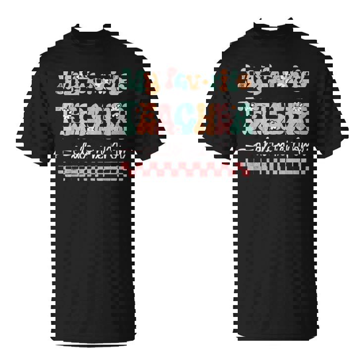 My Favorite Teacher Calls Me Mom Mother's Day Checkered Mama T-Shirt