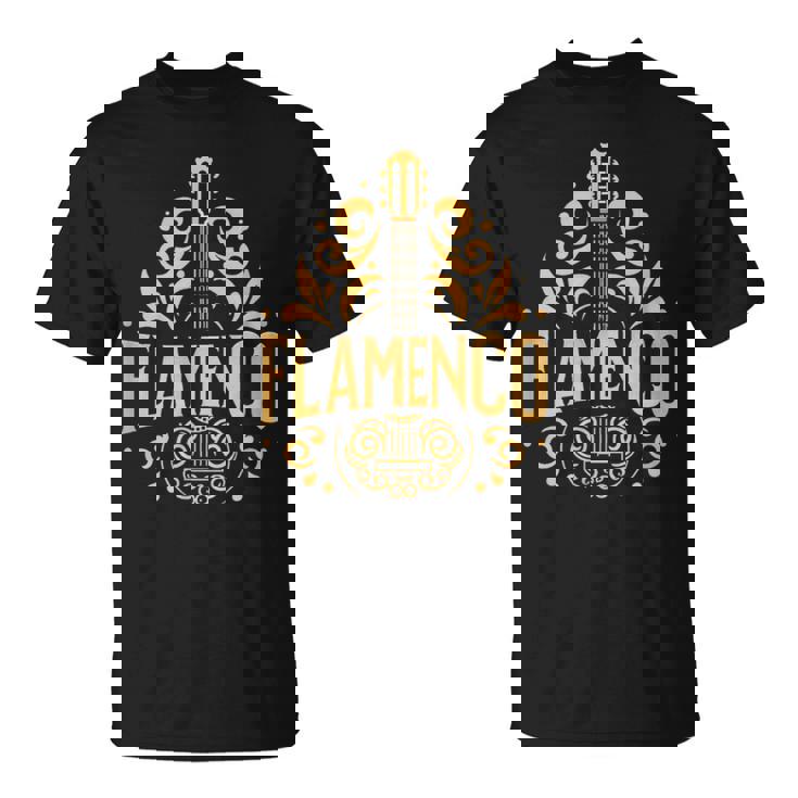 Flamenco スパニッシュギター フラメンコギターアート Tシャツ