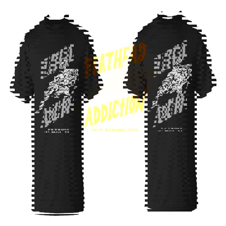 Flathead Addiction マゴチ 釣り Tシャツ