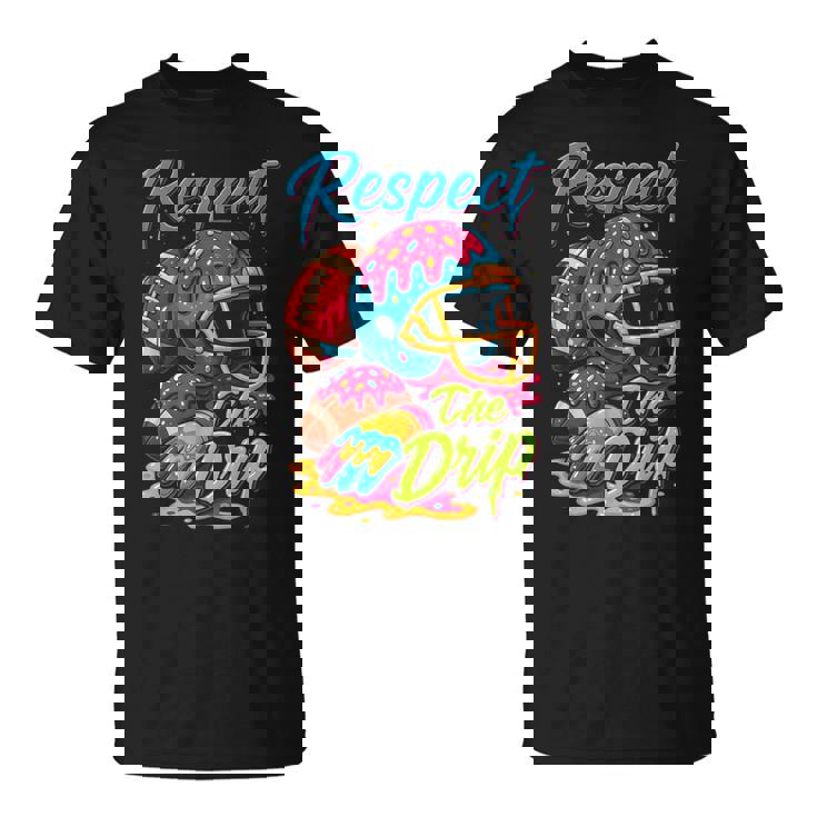 Football Drip Boys Football Ice Cream Sprinkle Respect Drip T-Shirt