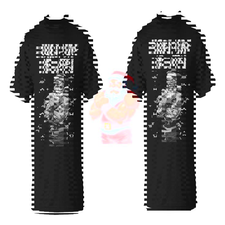 Frohen Pump Ihr Lappen 筋肉質サンタジム Tシャツ