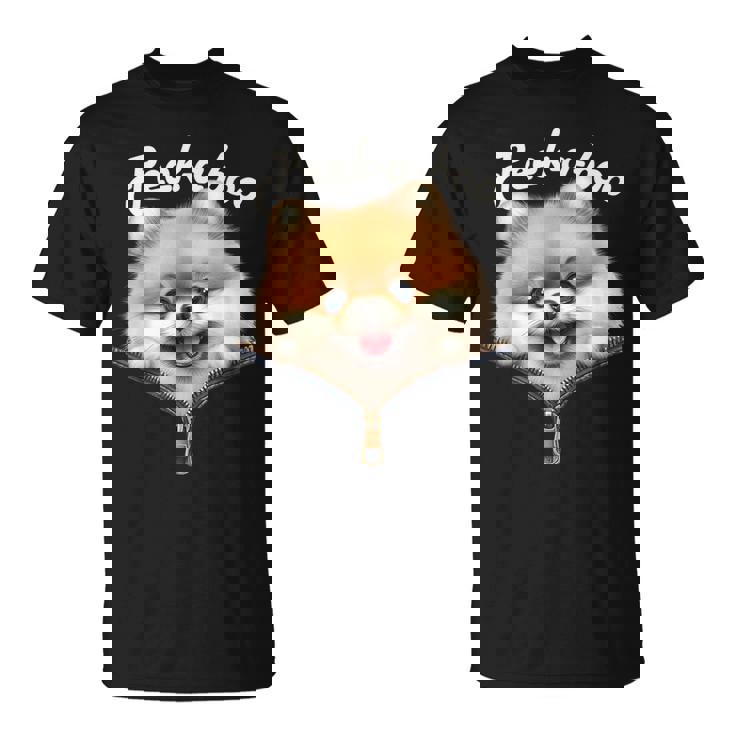 Peek-A-Boo ポメラニアン Tシャツ