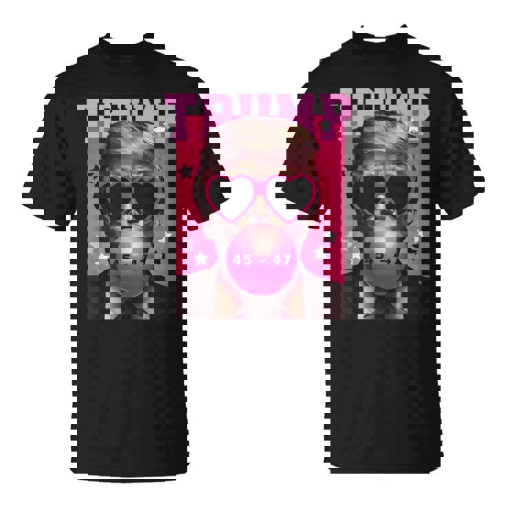 Trump 2024 メガネ&バブルガム ピンク Tシャツ