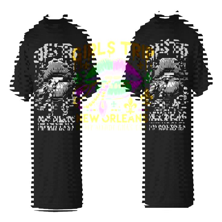 Girls Trip New Orleans In My Mardi Gras Era リップ 楽しいノベルティ Tシャツ