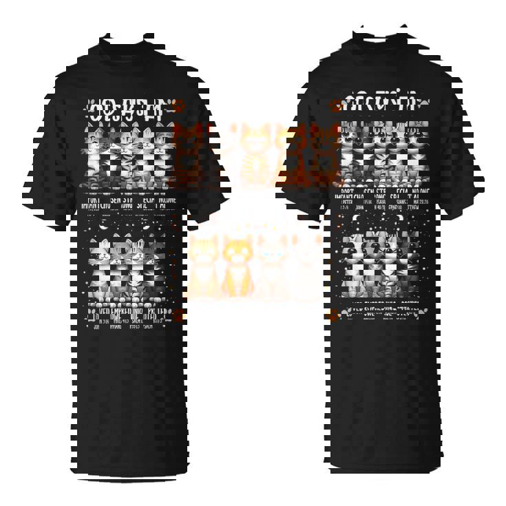 Godays I Am Christian 聖書詩 猫好き クリスチャン Tシャツ