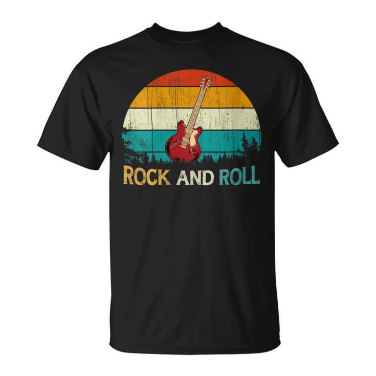 Guitar Musicintage Retrotyle Guitarist Rock And Roll T-Shirt