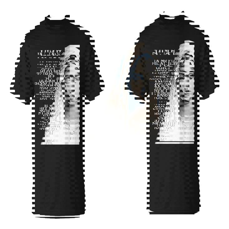 Hail Mary Blessed Mother ロザリオの祈り Tシャツ