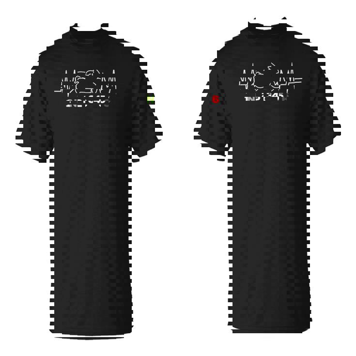 Heartbeat オートバイ ギアシフト 1 アップ 5 ダウンupermoto バイカー Tシャツ
