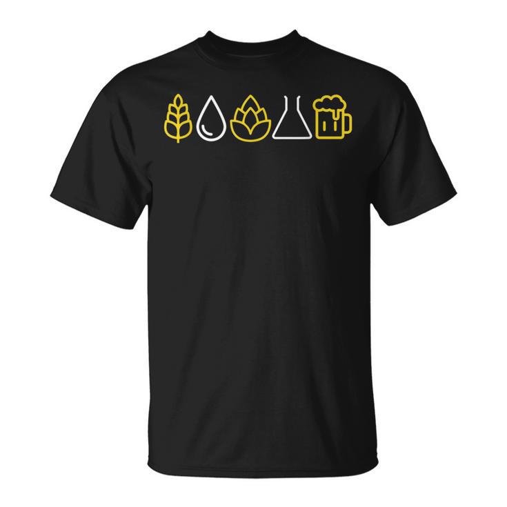 Hombre Lúpulo Agua Elaboración Cerveza Alcohol Bebidas Regalo Camiseta unisex