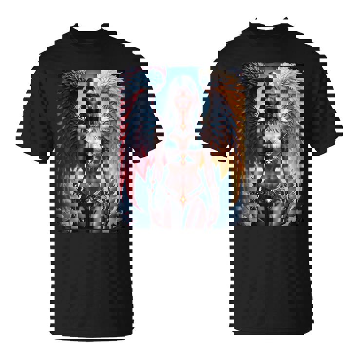 Hot Girl On 男性用 ハーフエンジェル&ハーフデーモンガール Tシャツ