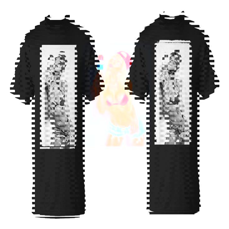 Hot Girl On 男性用 セクシー アイス ポップ ピンナップ 3 グランジ Tシャツ