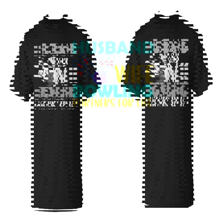 Husband And Wife Bowling Partners For Life おもしろボーリング Tシャツ