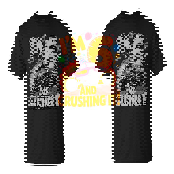 I'm 6 And Crushing It モンスタートラック 誕生日 Tシャツ