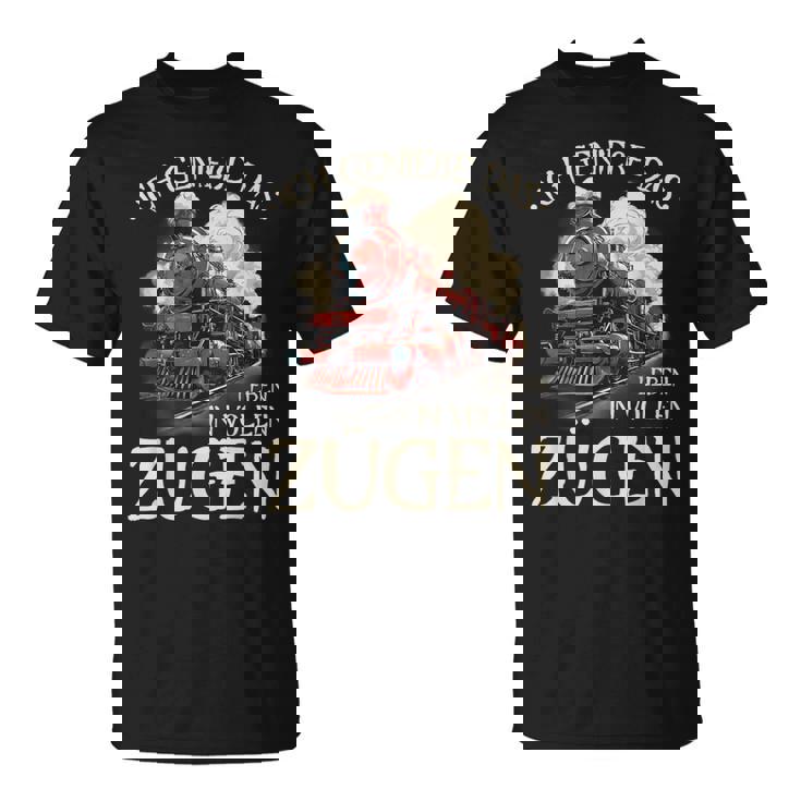 Ich Genieße Das Leben Inollen Zügen 通勤鉄道 Tシャツ