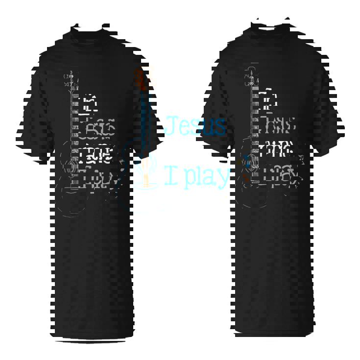 In Jesus ネームi Play ギター クリスチャン ヴィンテージギタープレーヤー Tシャツ
