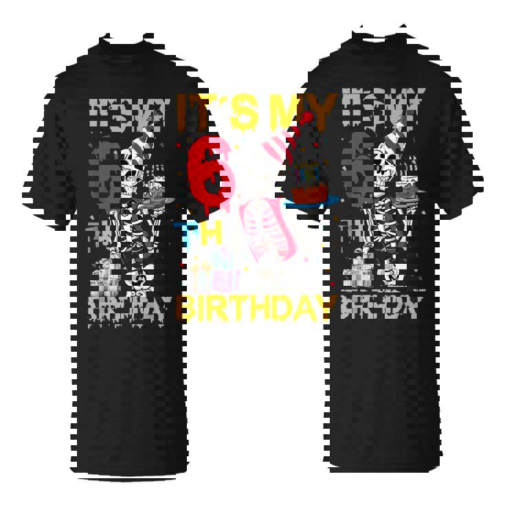 It's My 6Th Birthday Party ハロウィン スケルトン 誕生日 Tシャツ