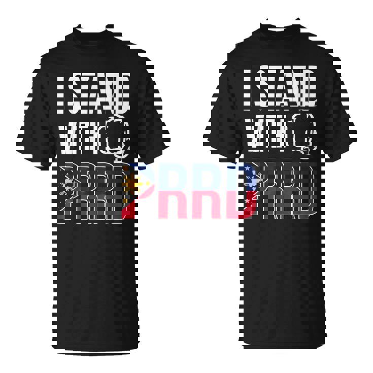 Itand With Prrd Du30 サポーター フィリピン国旗拳ポンプ Tシャツ