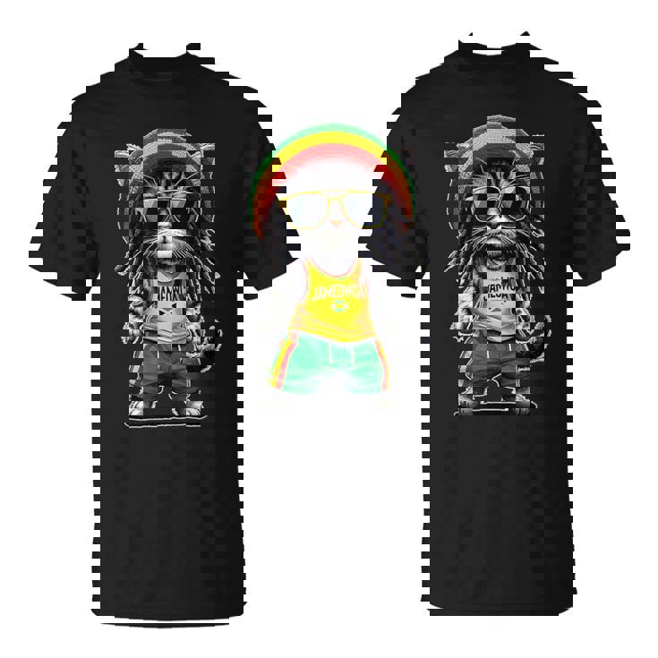 Jameowca クールで面白いジャマイカン ラスタ レゲエ キャット Tシャツ