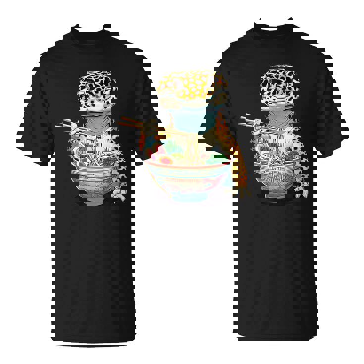 Japanese Kawaii Ramen Reptile Leopard Gecko ヒョウモントカゲモドキ Tシャツ