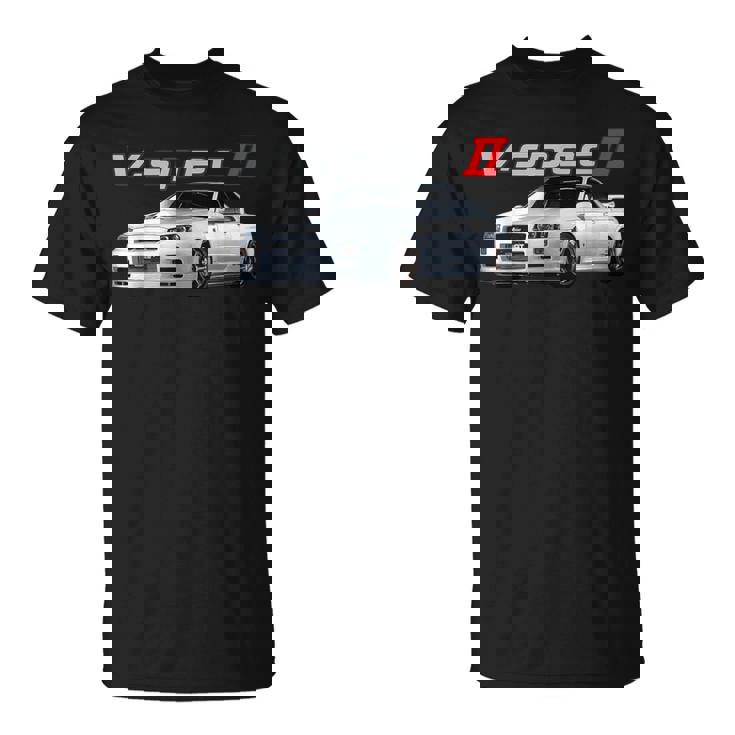Jdm Car R34-Spec Ii Rb26 スカイライン Tシャツ