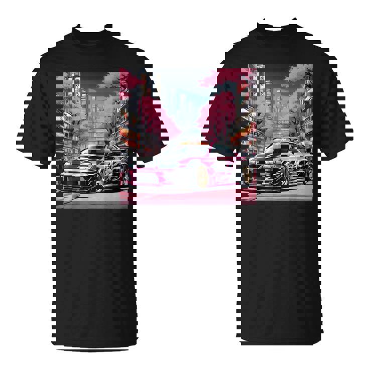 Jdm レトロ 和 ドリフト 車 東京 スカイライン 桜 Tシャツ