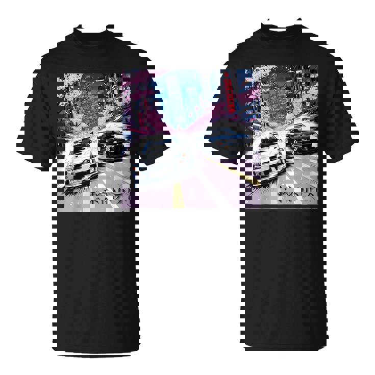 Jdm レースカーズ 東京ストリート ドリフト アニメ風 桜 Tシャツ