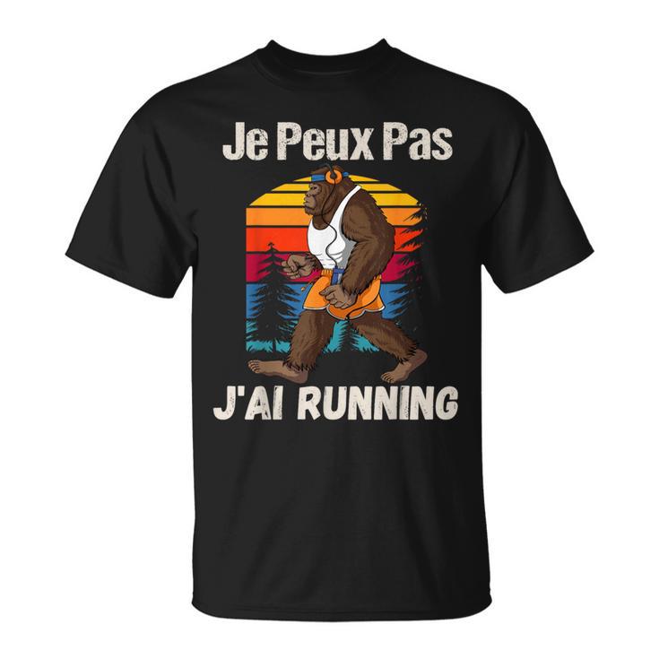 Je Peux Pas J'ai Running Humour Bigfoot Rétro Course À Pied T-Shirt