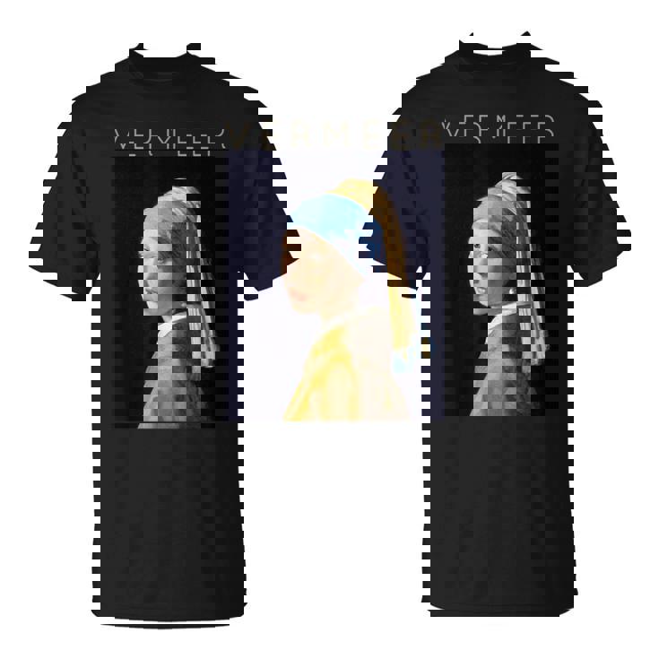 Johannesermeer アーティスト向け 真珠のイヤリングを持つ少女 Tシャツ