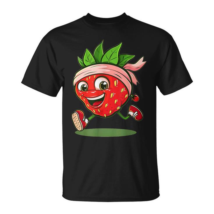 Jolie Fraise Avec Bandeau Pour Les Amateurs Deport Et De Course À Pied T-Shirt