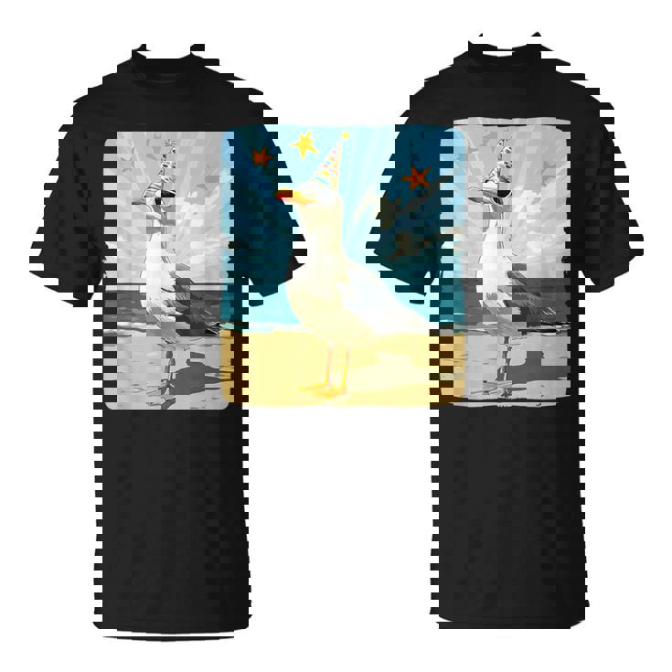 Jolie Mouette Avec Chapeau De Fête Pour Faire La Fête Des Mouettes T-Shirt