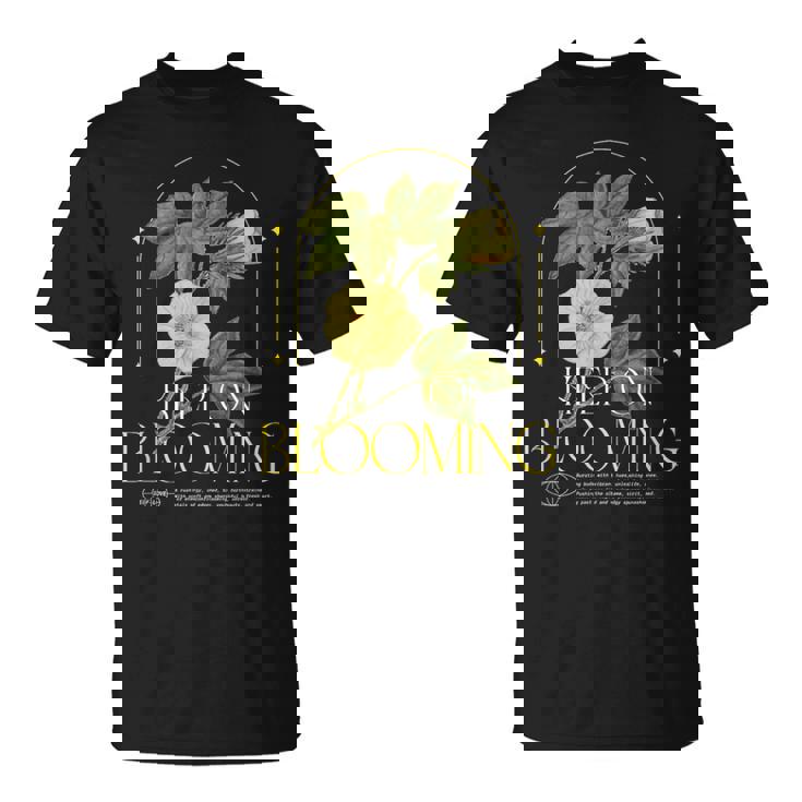 Keep On Blooming花のプリント付き Tシャツ