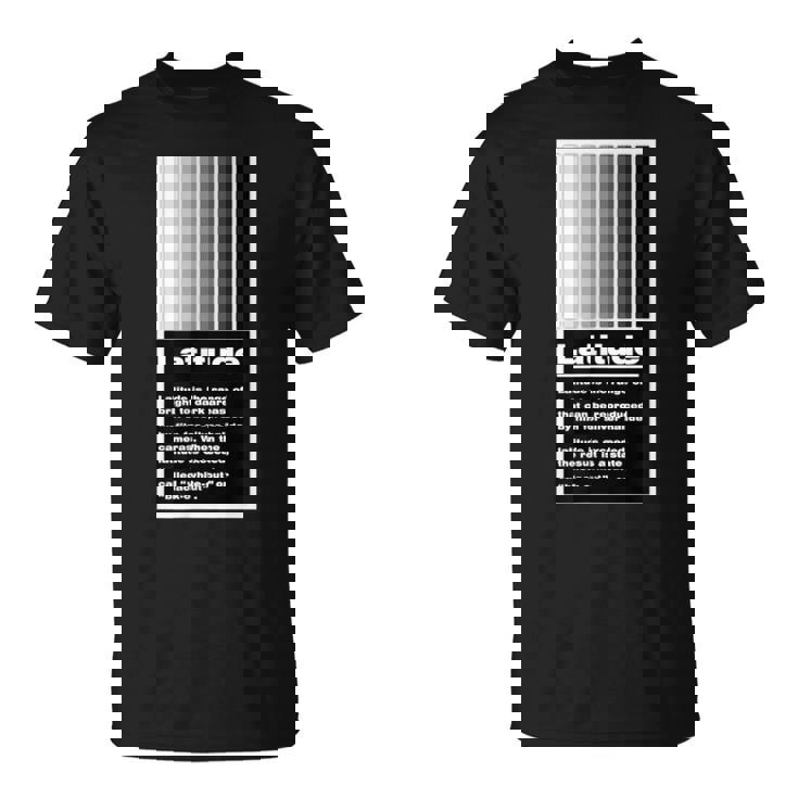 Kenko 写真用語「ラチチュード」［前面デザイン］ Tシャツ