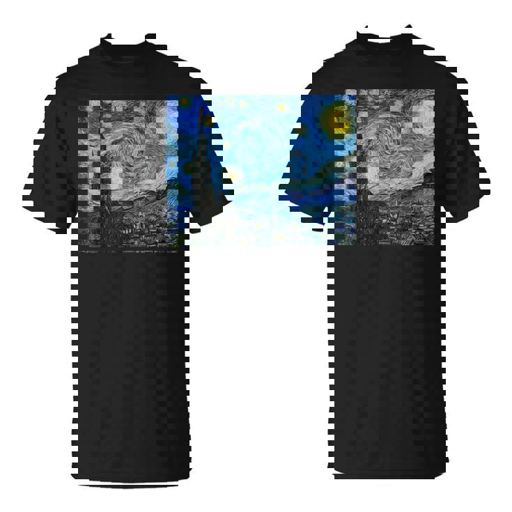 La Noche Estrellada Deincentan Gogh 1889 Pintura Famosa Camiseta unisex