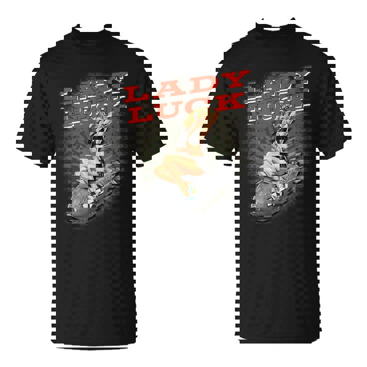 Lady Luckuper Nice Bomber ノーズアートtシャツ Tシャツ