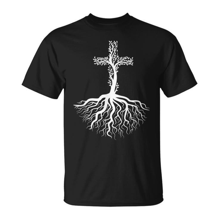 Las Raíces De La Fe En Jesús Run Deep Christian Camiseta unisex