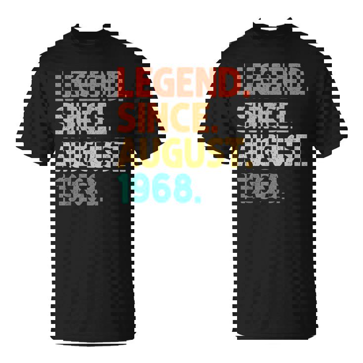 Legendince August 1968 Birthdayintage 1968 Tシャツ