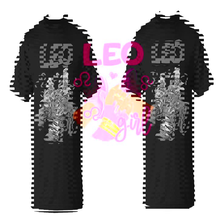 Leo Girl Birthday Sneakers Zodiac Sign Bday Girl T-Shirt