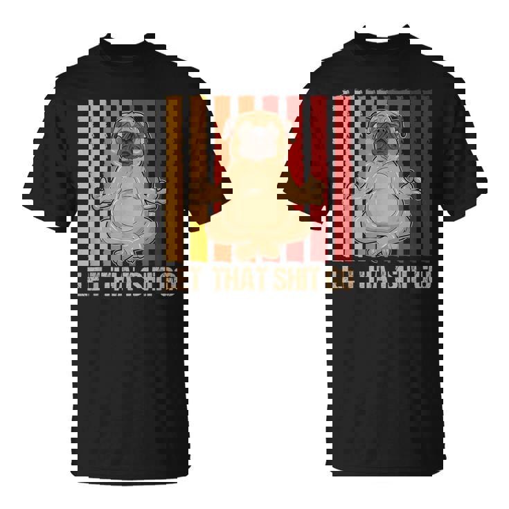 Let Thathit Go パグ ヨガ ヴィンテージデザイン Tシャツ